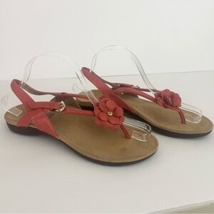 Dr. Andrew Weil Dhyana Coral Flower Thong Sandals Size 8 / EU 39